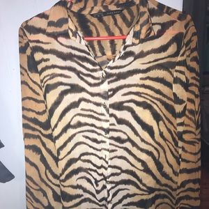 Women’s Zara Tiger Striped Button up shirt